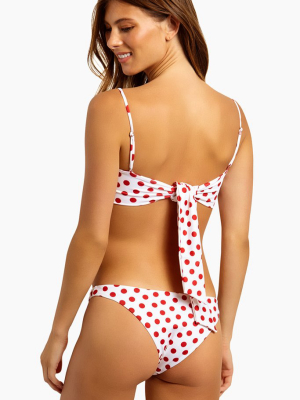 Brief Cheeky Bikini Bottom - Cherry Polka Dot Print