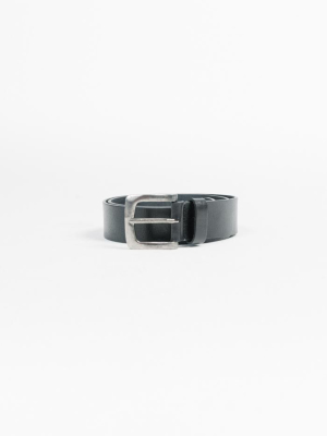 Wide Leather Belt - Black