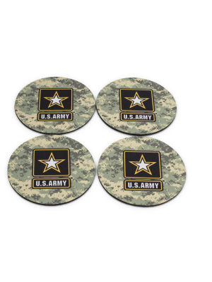 Nerd Block Cool U.s. Army Themed 4-piece Drink Absorbent Coaster Pads Set For Home Kitchen