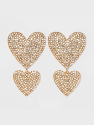 Sugarfix By Baublebar Crystal Heart Drop Earrings