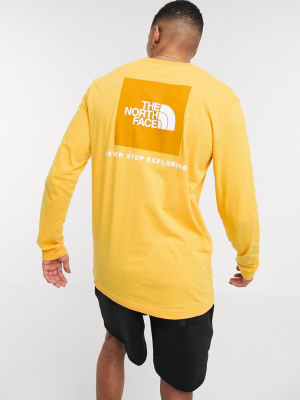 The North Face Red Box Long Sleeve T-shirt In Yellow