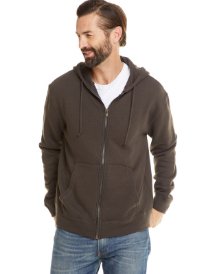 Mens French Terry L/s Zip Front Hoodie