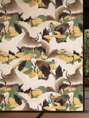 Cranes Wallpaper (two Rolls) In Midori From The Kingdom Home Collection By Milton & King