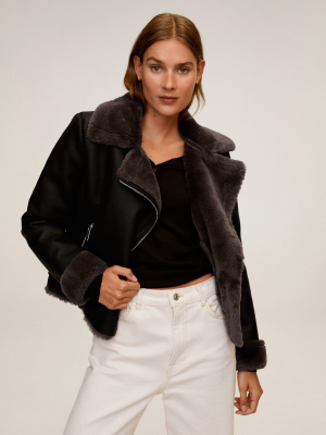 Faux Fur Biker Jacket