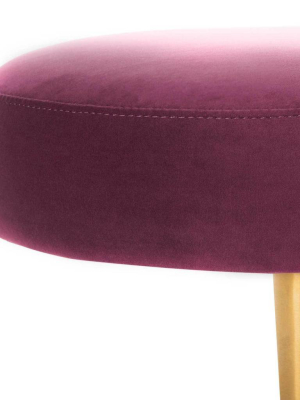 Colette Velvet Oval Bench Plum/gold