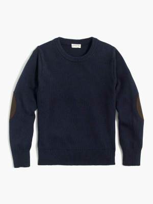 Boys' Elbow-patch Crewneck Sweater