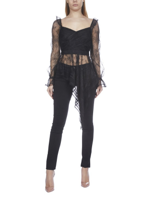 Self-portrait Fine Lace Wrap Top