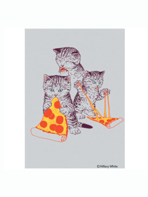 Magnet: Kitties Eating Pizza