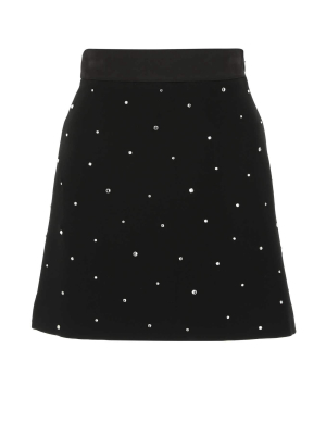 Miu Miu Sequin Embellished High Waist Cady Skirt