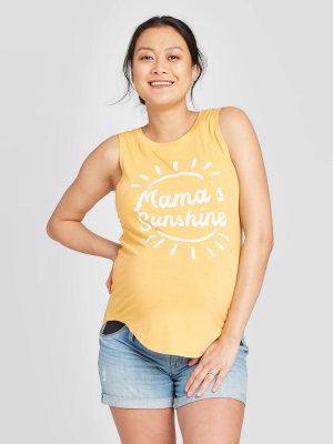 Maternity Mamas Sunshine Graphic Tank Top - Isabel Maternity By Ingrid & Isabel™ Yellow