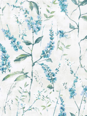 Blue Floral Sprig Peel & Stick Wallpaper By Roommates For York Wallcoverings
