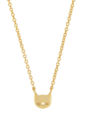 Tai Gold Simple Chain Necklace With Cat Charm