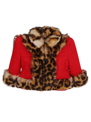 Moschino Animal Print Jacket Shoulder Bag