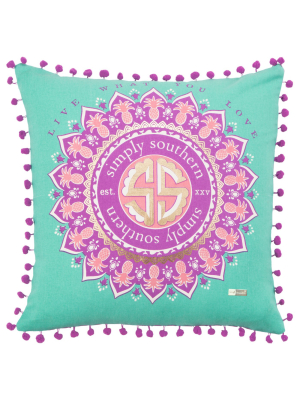 Simply Southern Medallion Throw Pillow Purple - Rizzy Home