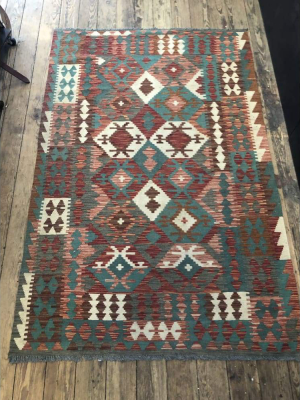 Turkish Kilim Area Rug | Vintage