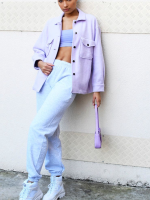 Lilac Pocket Front Shacket