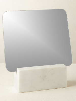 Muse White Marble Vanity Mirror
