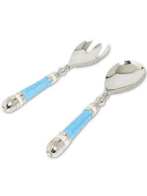 Julia Knight Classic Salad Serving Set In Azure