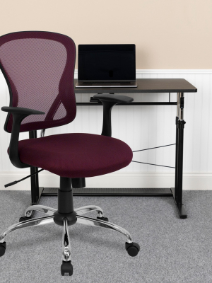 Flash Furniture Mid-back Mesh Swivel Task Office Chair With Chrome Base And Arms