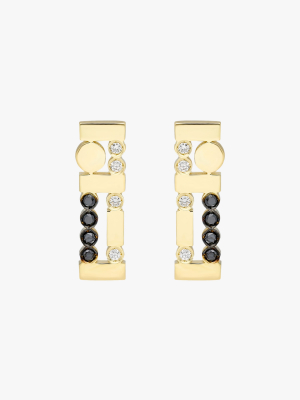 Black & White Diamond Bar Earrings