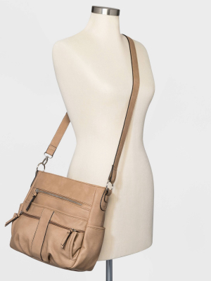 Bueno Zip Closure Convertible Hobo Handbag - Brown