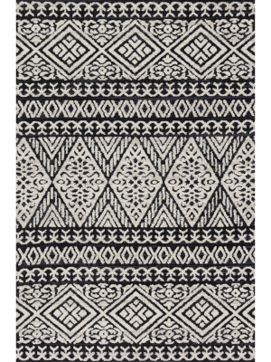 Lotus Ebony Silver Rug