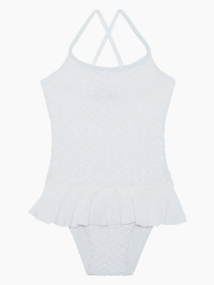 Grilly Ballerina One Piece Swimsuit (kids) - Blanc White