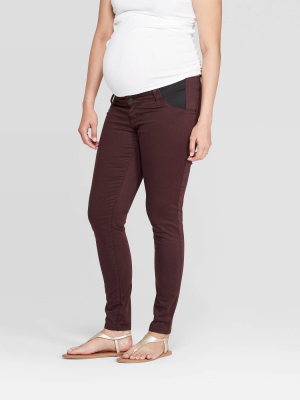 Maternity Side Panel Jeggings - Isabel Maternity By Ingrid & Isabel™ Burgundy