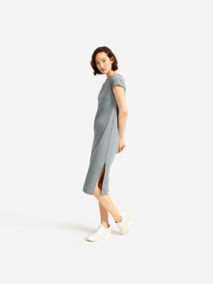The Luxe Cotton Side-slit Tee Dress