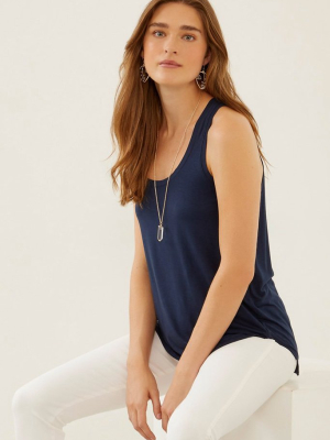 Refined Jersey Tank With Shirttail Hem