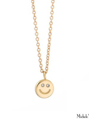 Gold Happy Face Necklace