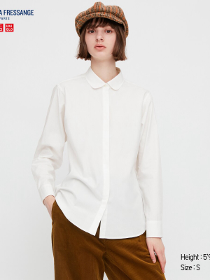 Women Cotton Twill Long-sleeve Shirt (ines De La Fressange)