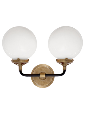 Bistro Double Light Curved Sconce In Various Colors And Designs