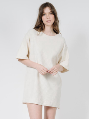 Terry Slouch Tee Dress - Unbleached