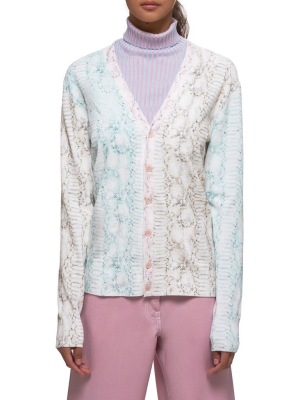 Keleta Printed Chenille Cardigan (15sh8087-beige-pink-green)