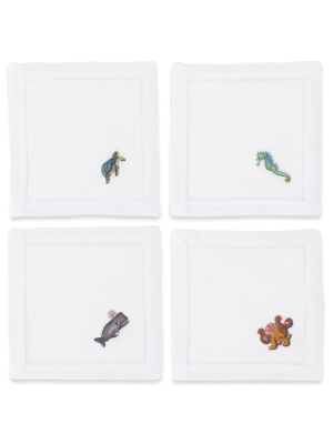 Sea Life Mixed Cocktail Napkin Set