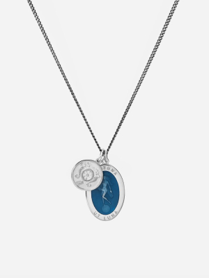 Fortuna Necklace, Sterling Silver/blue