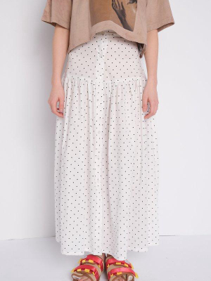 Parker Skirt In White Polka Dot