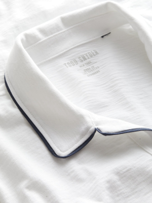 Made In L.a. Tipped Montauk Polo In White