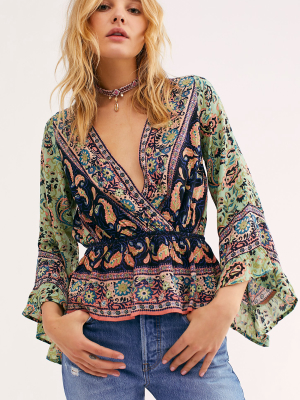 Rosalie Printed Wrap Top