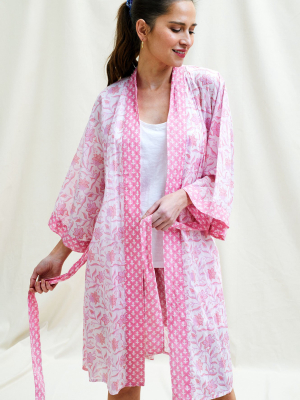 Organic Cotton Kimono/kaftan | Flower Pink