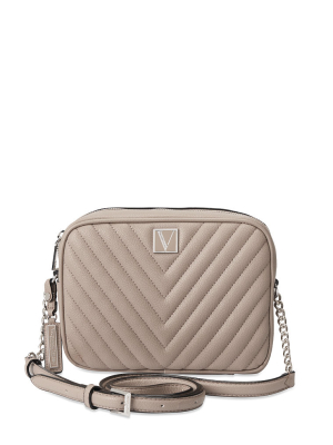 The Victoria Top Zip Crossbody In V-quilt