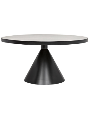 Noir Cone Black Metal Dining Table