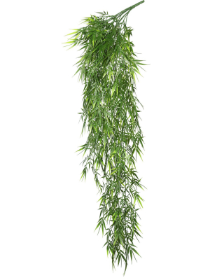 Vickerman 33" Artificial Green Mini Bamboo Leaf Bush.