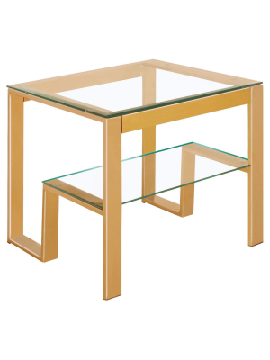 Lyssa End Table Gold - Iohomes