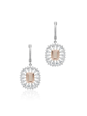 14kt White Gold Morganite Topaz Diamond Giselle Earrings