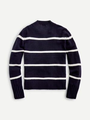 Cashmere Mockneck Sweater In Stripe