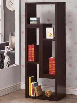 Contemporary 47"" Tv Stand Bookcase In Cappuccino Brown - Bowery Hill