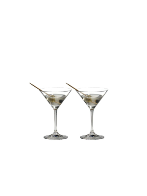 Riedel Vinum Crystal Inverted Cone Shaped Dishwasher Safe Martini Glass, 4.58 Ounce (2 Pack)