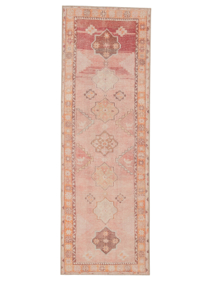 Vibe By Jaipur Living Bijou Medallion Pink/ Orange Runner Rug (2'6"x7'6")